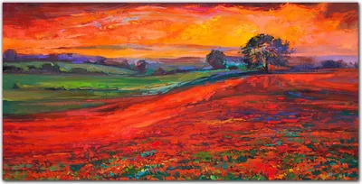 Produktbild von Coloray Bild aus Acryl 100 cm x 50 cm - Wanddekoration Wohnzimmer Acrylblock mit Bild Gehärtetes Acryl Dekoration Küche - Blumen Baum Himmel