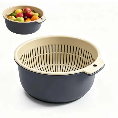 Produktbild von Küchensieb 2-in-1, großes Sieb, Gemüsewaschkorb und Pastasieb, vielseitig für die Küche