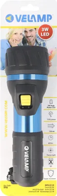 Produktbild von LED-Taschenlampe High Power LED mit 110 Lumen, 3W, wasser- und stoßfest, inklusive Batterien 2x D