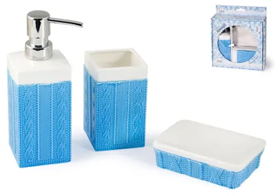 Produktbild von H&h 3-teiliges Badezimmer-Set Amalfi Keramik