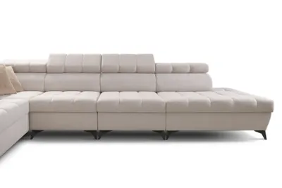 Produktbild von XXL Couch Polstergarnitur Ecksofa GREKO XIII Beige Stoff AVRA 2 Ottomane links IM SOFA
