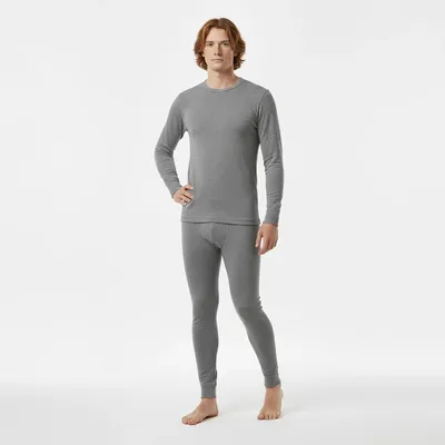 Produktbild von Gaubert Herren Thermo-Unterwäsche Set , Größe XL – Wolle, Atmungsaktiv, Temperaturregulierend & Geruchshemmend - Grau/Melange