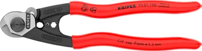 Produktbild von Knipex Drahtseilscherepoliert, Kunststoffüberzug in 190 mm Länge - 95 61 190 SB