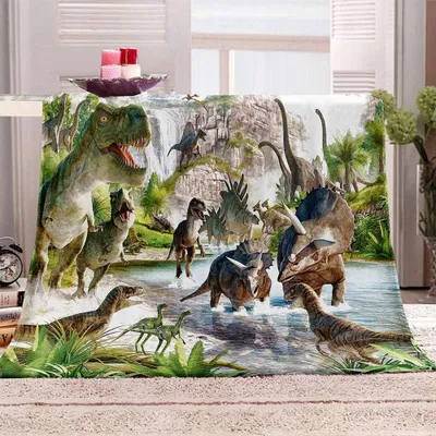 Produktbild von Dinosaurier-Kinderdecke 150 x 200 cm, Mikrofaser-Flanell für Bett/Auto/Reisen