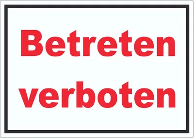Produktbild von Betreten verboten Schild rot-weiß-schwarz A6 (105x148mm)
