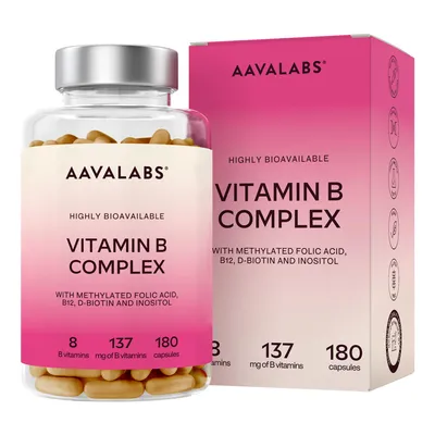 Image de Complexe de vitamines B Aavalabs | Les 8 vitamines B | Méthylcobalamine | 180 gélules