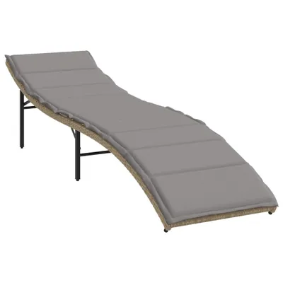 A chaise lounge with a gray cushion on a white background.
