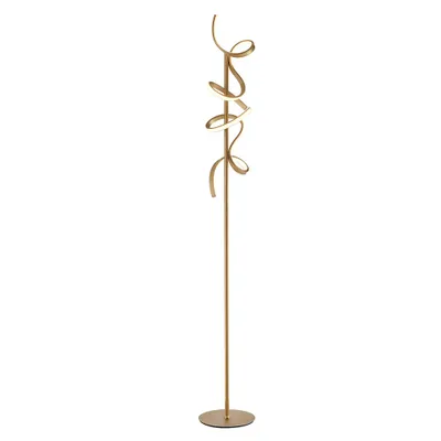 Image de Lampadaire LED, laiton mat, intensité lumineuse variable, H 156 cm