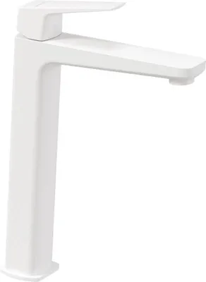 Immagine prodotto di Rubinetto di design per lavabo, modello alto - bianco, rubinetto da appoggio per lavabo