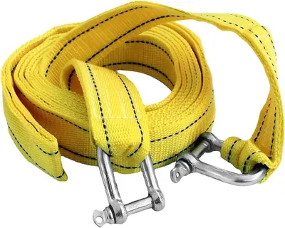 Imagen del producto de Cable de remolque para automóviles, de 4 metros de largo, 4,5 cm de ancho, reflectante, con 2 anillas en forma de U para emergencias