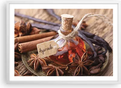 Produktbild von Gerahmtes Poster - Weißer Rahmen - Ayurwenda Anis Vanille - 70x50 cm - Wand Bild - Wanddeko - Wandbilder - Kunstposter - Wandposter - Bilderrahmen - Bilder - Kunstdruck - Wandbild - P2WAA70x50-4182