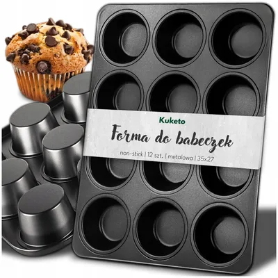 Produktbild von Kuketo | Mini Muffin Backform - 12 Stück - Silikon - Antihaftbeschichtung - Ideal für kreative Backideen