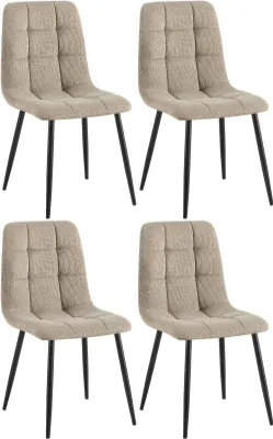 Imagen del producto de Juego de 4 sillas de comedor - Mesa de comedor - Alto confort de asiento, estructura de metal