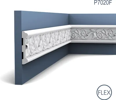 Produktbild von Friesleiste Stuck Orac Decor P7020F LUXXUS flexible Wandleiste Zierleiste Einrichtungs Profil Blumen Blätter Ornament 2 Meter
