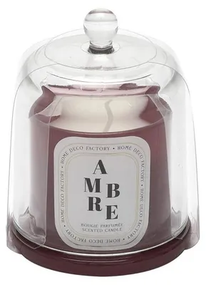 Image de Bougie parfumée ambre avec Cloche - Bijou surprise - D 6,8 x H 11 cm