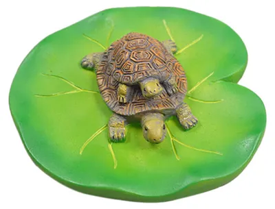 Produktbild von Schwimmende Lotusblatt-Schildkrötenfigur, Doppelschildkrötenstatue, Skulptur, Gartendekoration für Terrasse, Teich, Aquarium