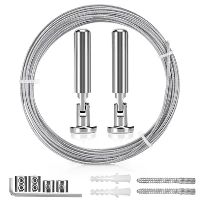 Gardinendraht-Set 5 m, Edelstahl, 2 mm, 20 kg Belastbarkeit
