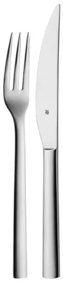 Produktbild von WMF Nuova Steakbesteck 2-teilig, für 2 Personen, Steakgabel, Steakmesser, Cromargan Edelstahl poliert, spülmaschinengeeignet