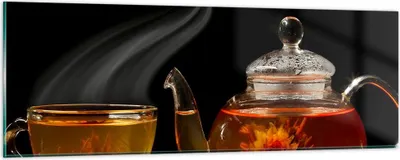 Produktbild von Bilder auf glas - Asien tee geschmack topf - 90x30cm - Glasbilder - Wandbilder - Kunstdruck - zum Aufhängen bereit - Wanddekoration aus Glas - Glas Bilder - Wandbild auf Glas - GAB90x30-2253