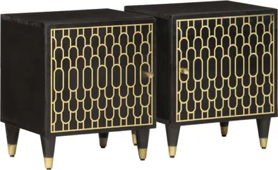 Produktbild von Nachttische 2 Stk. 40x33x46 cm Massivholz Mango