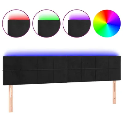 Produktbild von vidaXL LED Kopfteil Schwarz 200x5x78/88 cm Samt