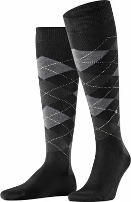 Obrázek produktu pro Pánské podkolenky Burlington - MANCHESTER, Lozenge, One Size Black 40-46