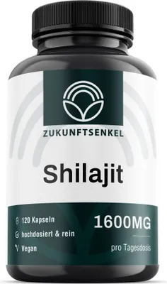 Produktbild von Shilajit Himalaya Kapseln 120 Stück Hochdosiert Fulvinsäure Immunsystem Mineralien Energie Pures Mumijo