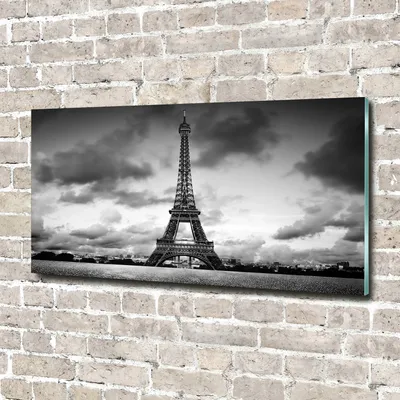 Produktbild von Tulup Glas-Bild -140x70- Wandkunst Dekorative Wand für Küche & Wohnzimmer - Sehenswürdigkeiten & Architektur - Eiffelturm Paris - Schwarzweiß