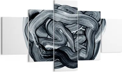 Produktbild von Bild auf Leinwand - Leinwandbild - 5 Teile - Abstraktion schwarz verschwommen - 125x70cm - Wand Bild - Wanddeko - Wandbilder - Leinwanddruck - Bilder - Wanddekoration - Leinwand bilder - EA125x70-4874