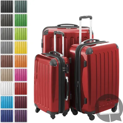 Produktbild von HAUPTSTADTKOFFER - Alex - Kofferset 3 Größen Hartschalenkoffer Trolleys erweiterbar, 4 Rollen, Hartschale glänzend Reisekoffer Set, expandable travel luggage,Rot
