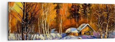 Produktbild von Bild auf Leinwand - Leinwandbild - Winter Wald Wiese - 160x50cm - Wand Bild - Wanddeko - Wandbilder - Leinwanddruck - Bilder - Kunstdruck - Wanddekoration - Leinwand bilder - Wandkunst - AB160x50-3535