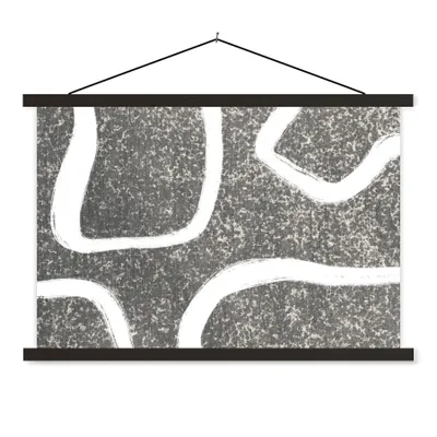 Produktbild von MuchoWow® Textilposter Abstrakt - Minimalismus - Design 60x40 cm mit schwarzem Rahmen - Hölzernes