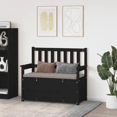 Image de Banc 51 x 112 x 96 cm pin massif noir