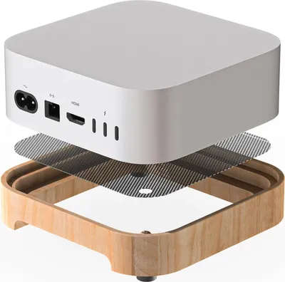 Produktbild von Mac mini M4 Dock,Ständer aus Holz für Mac mini M4/M4 Pro,wärmeableitend,einfacher Start,rutschfest,staubdicht