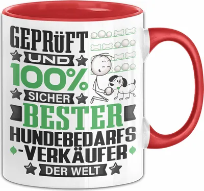 Produktbild von Hundebedarfsverkäufer Geschenk Lustiger Spruch für Hundebedarfsverkäufer Geschenkidee Bester Hundebedarfsverkäufer Der Welt (Rot)