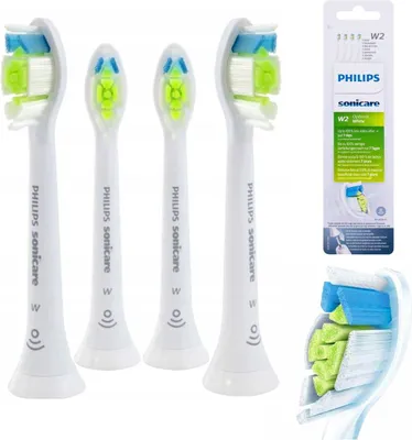Obrázek produktu pro Philips Sonicare Optimal White HX6064/10 Hlavice sonického kartáčku standardní velikost 4 ks, 4 kusů, Bílá, Střední, Multi-fit, Řada 2 Series pro předcházení zubnímu plaku Řada 2 Series na ochranu před zubním plakem..., 2 rok/roky
