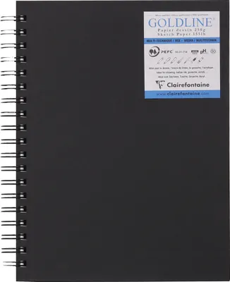 Produktbild von Clairefontaine 5x Skizzenbuch, 40 Blatt 17 ,8x25x4cm weiß Schwarz 960082C