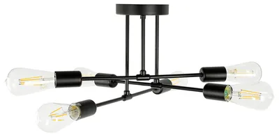 Produktbild von LED Deckenleuchte Mattschwarz E27 6-flammig Modern Metall