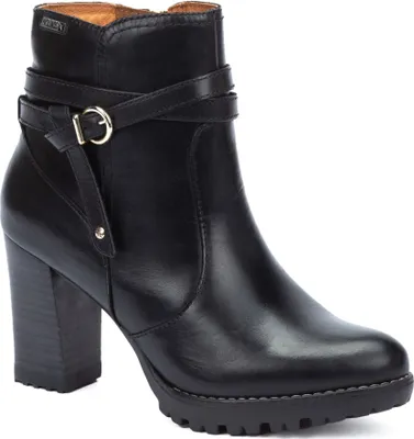 Produktbild von Pikolinos Damen Stiefelette Leder Bootie Blockabsatz Riemen Connelly W7M-8806, Größe:39 EU, Farbe:Schwarz