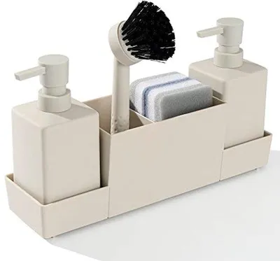 Produktbild von Beige Küchenzubehör Seifenspender mit Schwammhalter