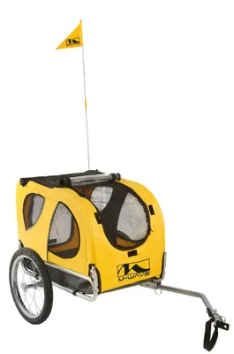 Obrázok produktu pre Bicykel pre psov Pet Ride žltý s 16 palcovými kolesami skladací