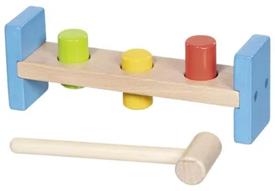 Produktbild von Goki Holz Klopfbank Spielzeug - pädagogisches Hammer Spiel für Kinder