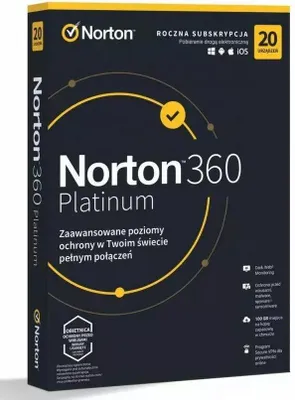 Produktbild von Norton 360 Platinum: 100 GB Speicherplatz, 1 Benutzer, 20 Geräte