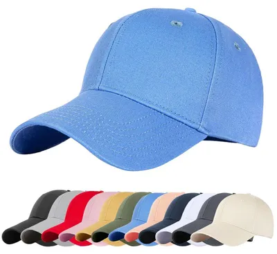 Produktbild von Baseballkappe Uni Klassische Sonnenschutz Baumwolle Verstellbar Sport Mütze Atmungsaktiv Einheitsgröße Denim Blue