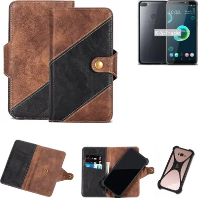 Produktbild von K-S-Trade Handy Hülle Schutz Hülle Schutzhülle Bookstyle Case kompatibel mit HTC Desire 12+ Handy Cover Hülle Schutztasche 1x