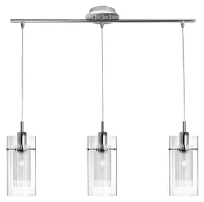 Produktbild von Zeitgenössischer Kronleuchter Duo 1 Stahl Chrom 3 Lichter E14
