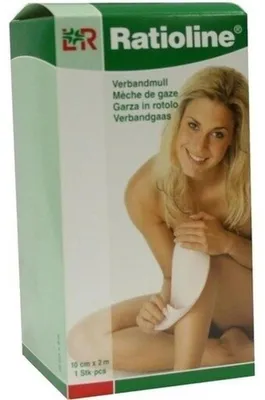 Productafbeelding van Ratioline, steriel verbandgaas, gerold, 10 cm x 1 meter, 1 stuk, voor wondbedekking