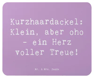 Produktbild von Mr. & Mrs. Panda Mouse Pad Spruch Kurzhaardackel Herz - Lavendeltraum - Geschenk, Mousepad, klein aber oho, kleine Hunde, wahre Freundschaft, Dackel Wesen, Mauspad, pc