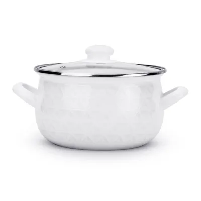 Productafbeelding van Emaille pan, emaille TOPF, inductie, glazen deksel, kookpan, soep pan, DIAMOND, 2,8 liter