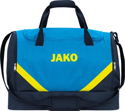 Image de Sac de sport unisexe JAKO Iconic, couleur:JAKO bleu/marine/jaune fluo, taille:M Junior (environ 60 litres)